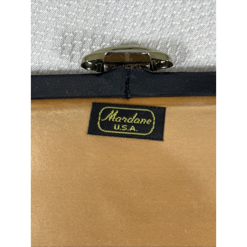 Classy Vintage Madane USA 1940s Clutch Black Satin bag, Gold hardware Pristine - Picture 4 of 14